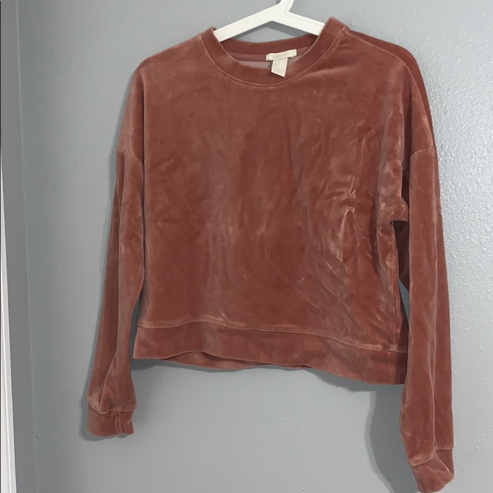 Blush Velvet Cropped Sweater